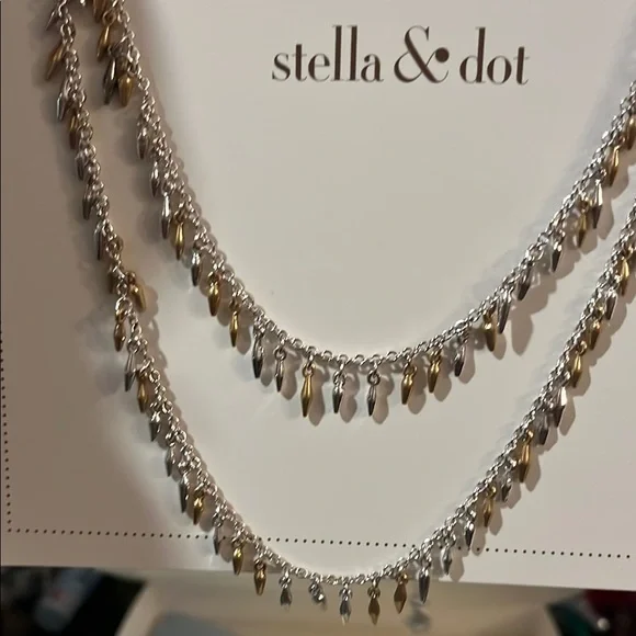 Stella & Dot Gold and Silver Vintage-Inspired Necklace - Picture 5 of 11